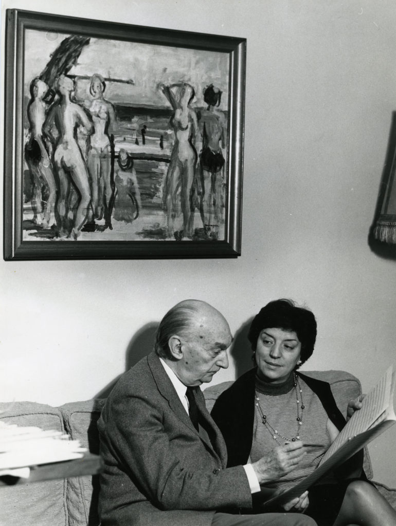 Frederic Mompou i la seva dona Carme Bravo, c. 1975. (Cedida per Fundació Frederic Mompou)