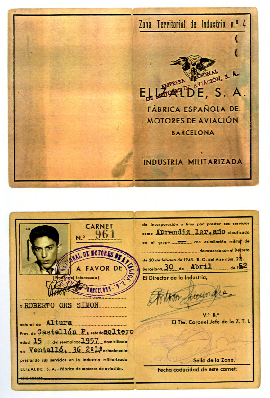 Certificat EAE de Robert Ors, aprenent de l'escola